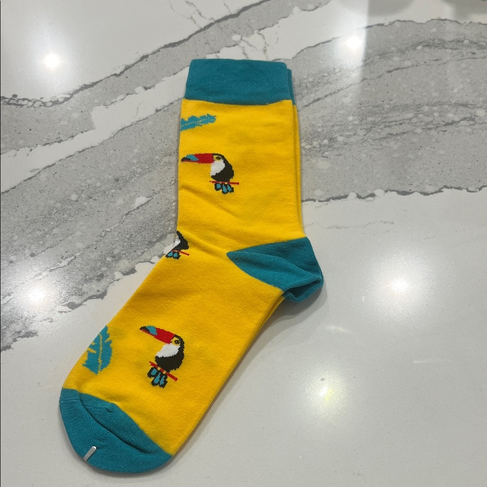 Yellow and‎ Teal Toucan Socks